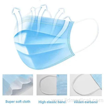 3ply flat disposable medical face mask with earloop